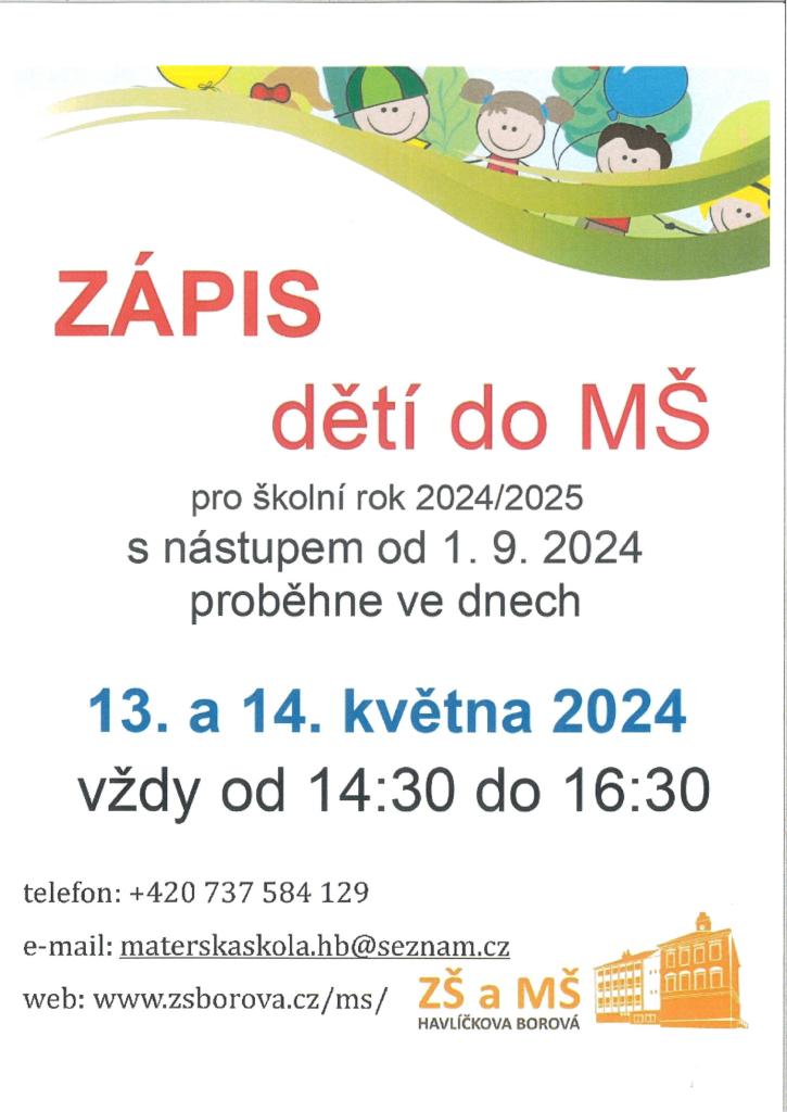 Zápis dětí do&nbsp;MŠ
