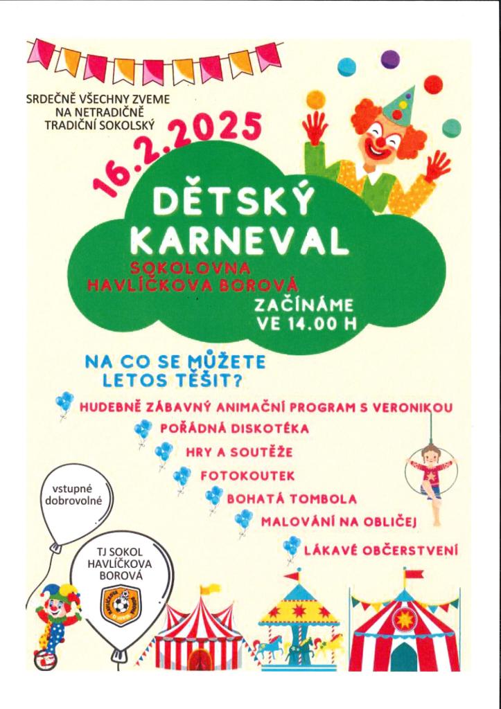 Dětský karneval 16. 2. 2025