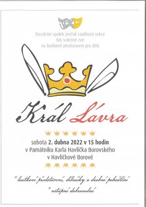 Pozvánka na loutkové představení - Král Lávra 2. 4. 2022 od 15. hodin 1