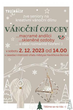 Pozvánka na kreativní vánoční dílnu pro seniory 2. 12. 2023 1