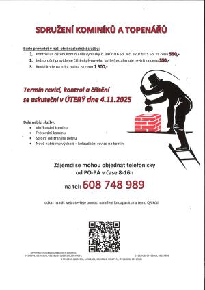 revize, kontroly a čištění komínů