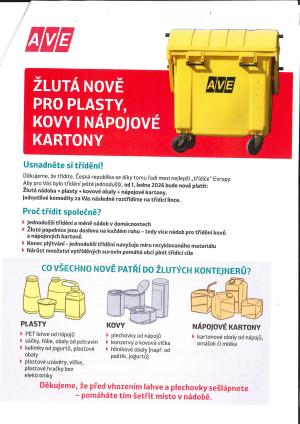 Sběr do žlutých kontejnerů