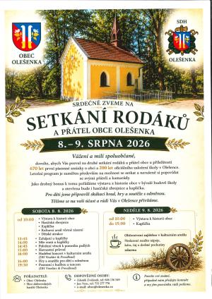 Setkání rodáků a přátel obce Olešenka
